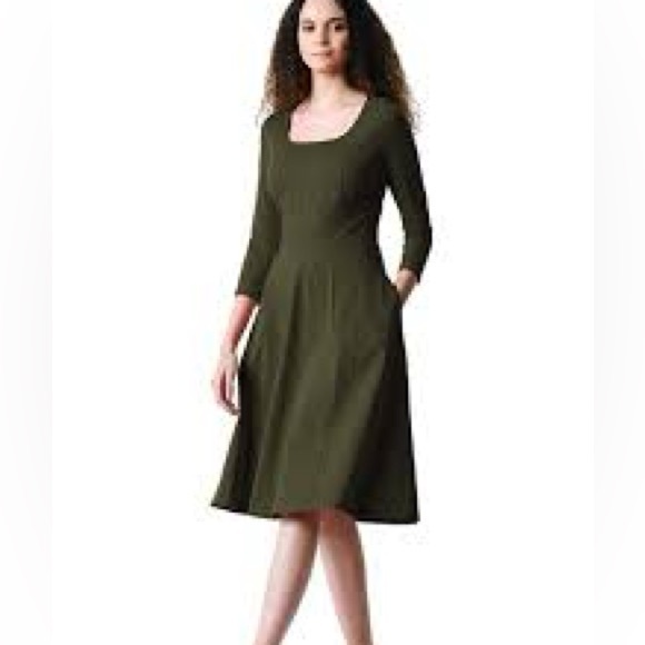 SZ L Susana Monaco Rich Brown Midi Dress - Picture 1 of 6